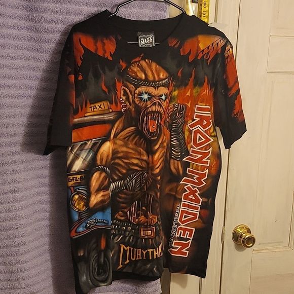 Nwot, Lg, Vintage Rare MaxxRock Iron Maiden MuayThia Concert Tee Shirt - Picture 1 of 13